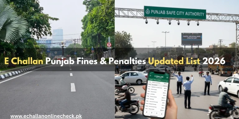 E Challan Punjab Fines Updated List 2026